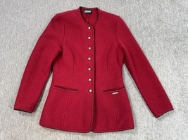 Geiger Collections Jacket Womens 38 Red Boiled Wool Austria Made Silver ... - $69.29