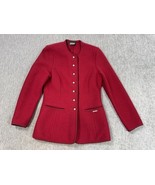 Geiger Collections Jacket Womens 38 Red Boiled Wool Austria Made Silver ... - $1,278.84 MXN