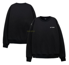 YONEX 24F/W Unisex Overfit Fleece Badminton Sweatshirt Casual Black 243TL002U - £66.48 GBP