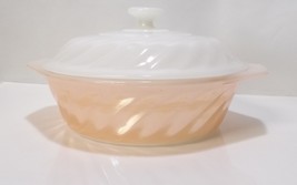 Anchor Hocking Copper Tint Swirl Casserole with White Lid 1 1/2qt  - £39.33 GBP