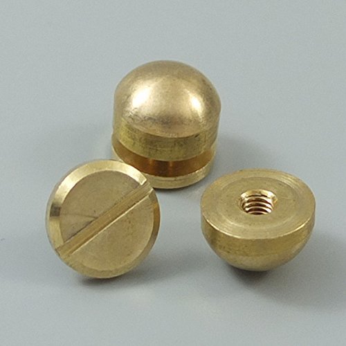 Bluemoona 20 Pcs - Solid Brass Screw Head Screw Back Feet 10MMX6MM Semi circle f
