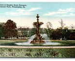 Dauphin Street Fountain Fairmount Park Philadelphia PA UNP DB Postcard N20 - £2.33 GBP