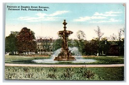 Dauphin Street Fountain Fairmount Park Philadelphia PA UNP DB Postcard N20 - £2.28 GBP