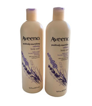 2 Aveeno Positively Nourishing Calming Body Wash with Lavender, Chamomile 16oz - £54.89 GBP