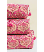 3 Pieces Pink Quilted Makeup Bag Quilted Cosmetic Pouch Travel pouch For... - $17.42 CAD+