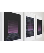 Abstract Set of 3 Geometric Square Lines Wall  Decor Art Prints - $207.55 CAD
