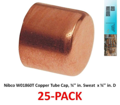 Nibco ® W01860T Lead-Free Copper Tube Cap, ¾’’ in. Sweat  x ¾’’ in. D,  ... - £22.93 GBP