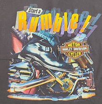 Vtg Black 1988 Harley Davidson Start A Rumble Single Stitch T Shirt - Si... - £57.32 GBP