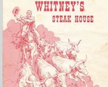 Whitney&#39;s Steak House Menu South Ridge St Breckenridge Colorado  - £30.07 GBP