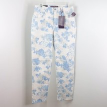 New Gloria Vanderbilt Amanda Women&#39;s 10 Floral Blue White Classic Stretch Pants - £18.98 GBP
