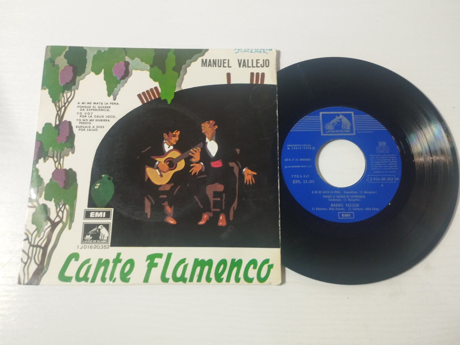 Manuel Vallejo cante cancionero flamenco 1971 - 2 X Single LP vinyl 7 " VG/VG Item image 2