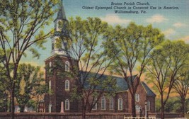 Bruton Parish Church Episcopal Williamsburg Virginia VA Postcard C42 - £2.36 GBP