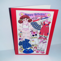 Vintage Stickers Sandylion Maxi Activity Greeting Card Dress A Rag Doll Birthday - $49.50