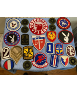 LOT OF VINTAGE PATCHES MOSTLY MILITARY PLAYBOY BUNNY (B) - $77.55 CAD