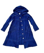Naartjie Kids Girls Vintage Blue Duster Cardigan Hooded Jacket 7 - £15.06 GBP