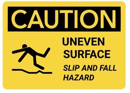 Caution Uneven Surface Slip &amp; Fall Hazard Safety Sign Sticker Decal Labe... - £1.55 GBP+