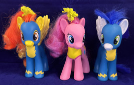 My Little Pony LOT OF 3  Pinky Pie Soarin Wonderbolts 6&quot; Pegasus Brushable 2010 - £14.62 GBP
