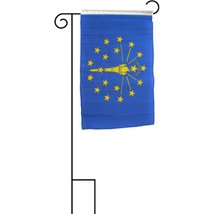 12X18 12&quot;X18&quot; State Of Indiana Sleeved Garden Stand Flag - £15.08 GBP