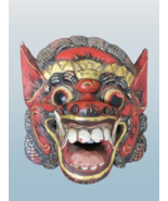 Vintage Polychrome Barong Rangda Wooden Mask Bali Indonesia Hand Painted - €64,20 EUR