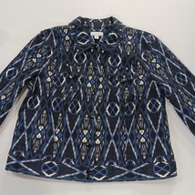 Charter Club Petite Women's Black/Blue Full Button Denim Jacket Size P/L image 11
