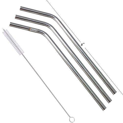 Prisha India Craft Eco-friendly Bent Drinking Stainless Steel Cocktail Straws, B - £17.51 GBP