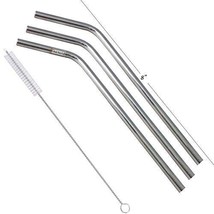 Prisha India Craft Eco-friendly Bent Drinking Stainless Steel Cocktail Straws, B - £17.55 GBP