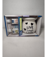 Ceramic Oil Warmer Gift Set Fragrance Oils &#39;Live Laugh Love&#39; Cherry &amp; Va... - $5.93
