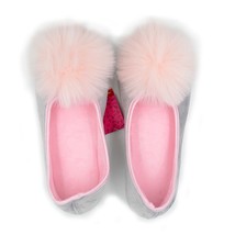Millffy new spring and autumn fluffy pink  rabbit ball jelly shoes woman balleri - £16.42 GBP