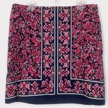 Talbots Petite Straight Paisley Pencil Lined Skirt Mini Cotton Spandex Size 14P - £18.83 GBP