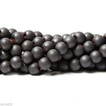 6mm Frosted Matte Hematite Round Beads (60+ beads per strand) - £3.94 GBP