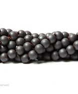 6mm Frosted Matte Hematite Round Beads (60+ beads per strand) - $4.99 CAD