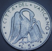 Vatican City 5 Lire, 1976 Gem Unc~RARE~150,000 Minted~Pope Paul VI~Free ... - £4.68 GBP