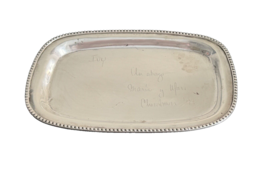 Vintage Mexico .925 Sterling Silver Villa Spanish Autographed Tray 296 G... - $349.00