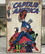 Vintage CAPTAIN AMERICA 12 Cent Marvel Comics Group Wooden Poster Board - $26.17