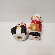 Snowman Salt and Pepper Shakers, Vintage Holiday Christmas Decor image 3