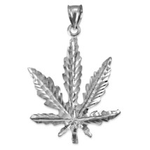 10K White Gold Marijuana Weed DC Pendant - £159.32 GBP