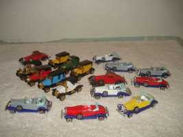 17 Vintage SMALL TOY PLASTIC OLD TIME CARS Made in Hong Kong - $31.67