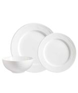 Dinnerware Set 12 Piece Round Rim Embossed Wave Service for 4 - €61,27 EUR