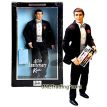 Year 2001 Barbie Collector Edition Doll 40th ANNIVERSARY KEN 50722 Black Tuxedo - £59.94 GBP