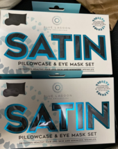 Grey  Satin Stan Pillowcase Set Eye Mask Prevents Wrinkles - £15.48 GBP