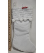Holiday Time White Velvet Christmas Stocking with Poms, 20&quot; - $36.09 CAD