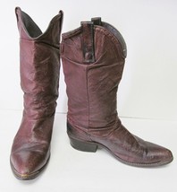 VTG DINGO Mens Leather Boots Slouch Cowboy Western Pigskin Cordovan Brow... - £54.64 GBP