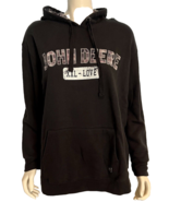 John Deere Hooded Sweatshirt Black w/ Plaid Trim XL - $18.99