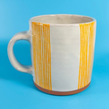 Designer Courtney Murphy Ceramics Red Clay Terracotta Coffee Mug Signed Striped - £27.11 GBP