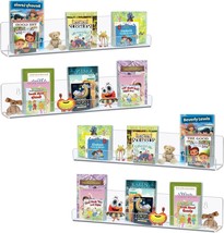 Kids Floating Bookshelves, Acrylic Wall-Mounted 13.7 Inches 4, 13.7Inch-4Packs - £22.41 GBP