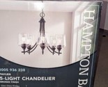 Hampton Bay Pavlen Chandelier 23 in. 5-Light Bronze with Clear Glass New - $73.84