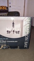 Hampton Bay Pavlen Chandelier 23 in. 5-Light Bronze with Clear Glass New - $73.84