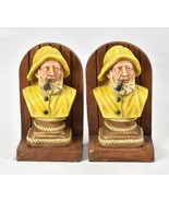Vintage Nautical Ceramic Ship Sea Captain  BOOKENDS Smoking Pipe - $271.63 CAD