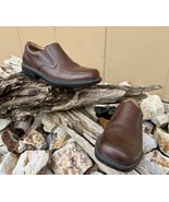 Mens Hush Puppies Leverage Brown Casual Slip On Smart Leather Shoes Size... - $33.95 CAD