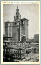 City Hall and Municipal Building New York NY NYC WB Postcard F13 - £4.09 GBP